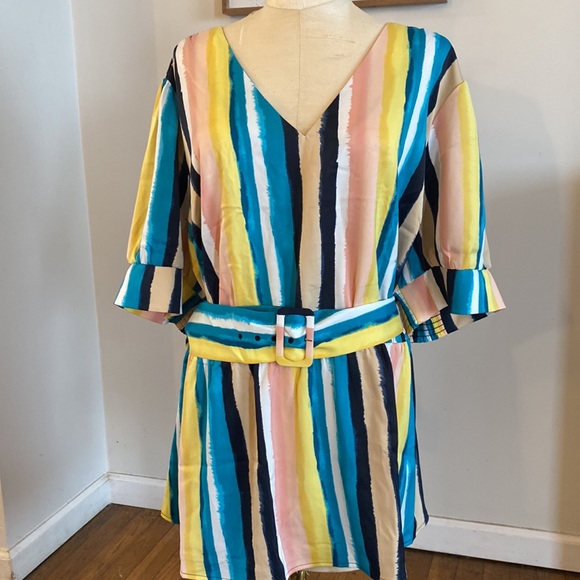 NEW Lane Bryant 28 beautiful blouse with belt - Picture 3 of 9